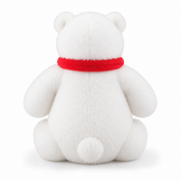 Ours polaire blanc brodé sur mesure avec écharpe flocon de neige rouge, jouet en peluche super doux pour cadeaux personnalisés en gros