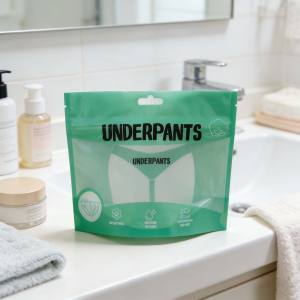 <span class=keywords><strong>Sac</strong></span> en plastique laminé composite anti-poussière, anti-humidité et anti-friction avec fenêtre transparente, fermeture éclair, emballage pour sous-vêtements - Product Image 2