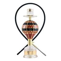 Ensemble de chicha créatif en forme de montgolfière, 6 motifs assortis, en résine peinte, base en verre de luxe, pour bar