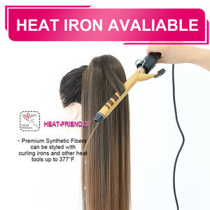 जूलियाना थोक 36 "28" पॉनी टेल लंबे जापानी फाइबर गर्मी प्रतिरोधी कर्ली एफ्रो एक्सटेंशन ड्रॉस्ट्रिंग पोनीटेल सिंथेटिक बालों - Product Image 4