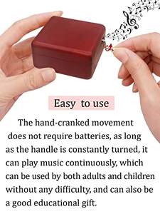 Boîte à musique <span class=keywords><strong>classique</strong></span> en bois à manivelle, sculptée, avec <span class=keywords><strong>chanson</strong></span>, durée sonore <span class=keywords><strong>de</strong></span> 120 secondes - Cadeaux <span class=keywords><strong>de</strong></span> Noël, d'anniversaire, <span class=keywords><strong>de</strong></span> la Saint-Valentin, joue Davy - Product Image 3