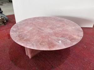 Mesa de Comedor de Piedra de Cristal Rosa con Retroiluminación en Todo el Diseño, con Patas y Tablero de Piedra de Cristal Rosa - Product Image 4