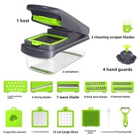 Nieuwe Aanwinst Multifunctionele 16-in-1 Groentehakker BPA-Vrij Keukenhulpjes Uiensnijder Aardappel Fruit Snijder Groentesnijder