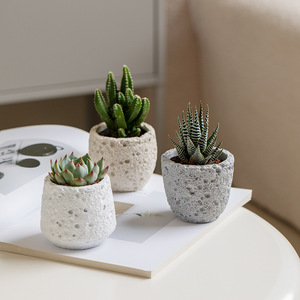 Pot à fleurs miniature vide en cire aromathérapeutique bohème en ciment pour la décoration de bureau/de bureau, pour plantes succulentes - Product Image 1