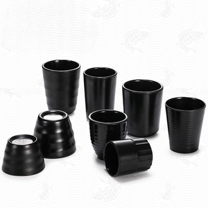 <span class=keywords><strong>Tasse</strong></span> à eau en <span class=keywords><strong>plastique</strong></span> noir givré, <span class=keywords><strong>imitation</strong></span> porcelaine, pour restaurant, fondue, barbecue, vaisselle de table - Product Image 2