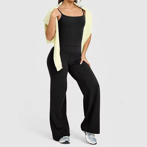 CL077 <span class=keywords><strong>2</strong></span>-delig fitness yogaset: strakke top, wijde broek, high waist legging, heupliftend sportpak, hardloopkleding - Product Image 6