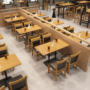 Conjunto de Muebles de Restaurante de Grado Comercial, Mesa de Madera con Estructura de Metal Negro y Asientos de Banqueta para Cafetería, Bar, <span class=keywords><strong>Bistro</strong></span> - Product Image 2
