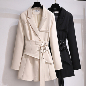 Manteau coupe-vent mi-long pour <span class=keywords><strong>femme</strong></span>, nouvelle collection automne, style ample et tendance, longueur au-dessus du genou - Product Image 1