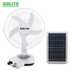 卸売 gdliting太陽電池-GDLITEポータブルソーラーファン中国扇風機充電式バッテリー内部DC充電16インチフロアソーラーファン