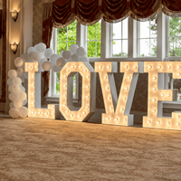 Grandes lettres lumineuses blanches pour décorations de fête d'anniversaire, toile de fond de ballons, affichage photo