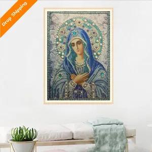 Diamond Painting DIY 5D Special Shape Rhinestones Catholic Religion Mother and Child Partial Drill Crystal Diamond Art Kits