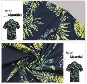 T-shirts personnalisés d'été Hawaii Fiesta Camisa Hawaiana Algodon Para Hombre Chemise <span class=keywords><strong>Hawaienne</strong></span> Aloha Beach Chemise décontractée tropicale pour homme - Product Image 6