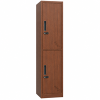 Armoire de rangement verrouillable en acier avec impression imitation bois, pour salle de sport et salle de bain, armoire de dortoir pour employés, pour bureau