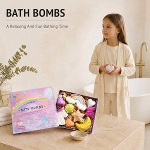 Lot de bombes de bain colorées en gros – Cadeau spa relaxant en forme de cœur, étoile et lune arc-en-ciel pour femmes – Marque privée - Product Image 3