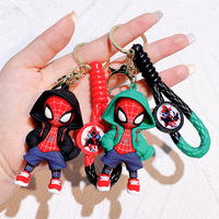 Llaveros de juguete de dibujos animados 3D de anime, llaveros de PVC Kawaii de League of Legends y Spider-Man, colgantes creativos de goma para coche y bolso, llavero.