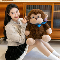 Mignon doux singe poupée en peluche pour enfants accompagné animaux en peluche cadeaux d'anniversaire bébé confort poupées