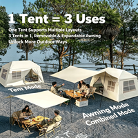 Tente gonflable de luxe 5,72 m² en tissu Oxford imperméable 3000 mm, installation rapide automatique, camping, glamping, grande tente familiale pour l'extérieur