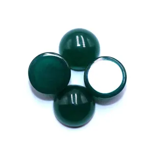 Hot sell Big Size cabochon round stones Dark green malay jade glass gemstones