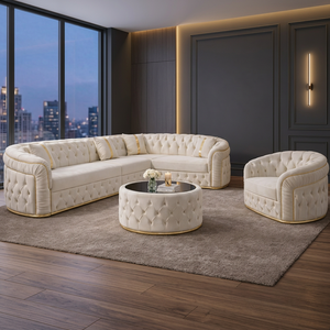 Sofá Chesterfield Moderno Extensible para Apartamentos y Hoteles, Estructura de Madera, Tapizado Personalizado, Sofá Cama con Esponja de Alta Densidad - Product Image 3