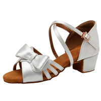 Chaussures à talons de 3.5cm de couleur différente avec talon moyen bas chaussures de danse latine pour filles mignonnes chaussures d'entraînement en classe
