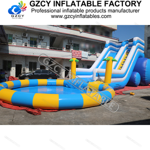Tobogán <span class=keywords><strong>de</strong></span> agua inflable grande <span class=keywords><strong>de</strong></span> PVC GZCY con gran piscina, gran oferta, tobogán comercial <span class=keywords><strong>en</strong></span> <span class=keywords><strong>forma</strong></span> <span class=keywords><strong>de</strong></span> palmera, bolsa empaquetada para niños - Product Image 6