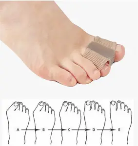 Double Hole Fabric Bunion Toe Corrector Fiber Toe Separator Toe Divider Foot Care Insole For Overlapping