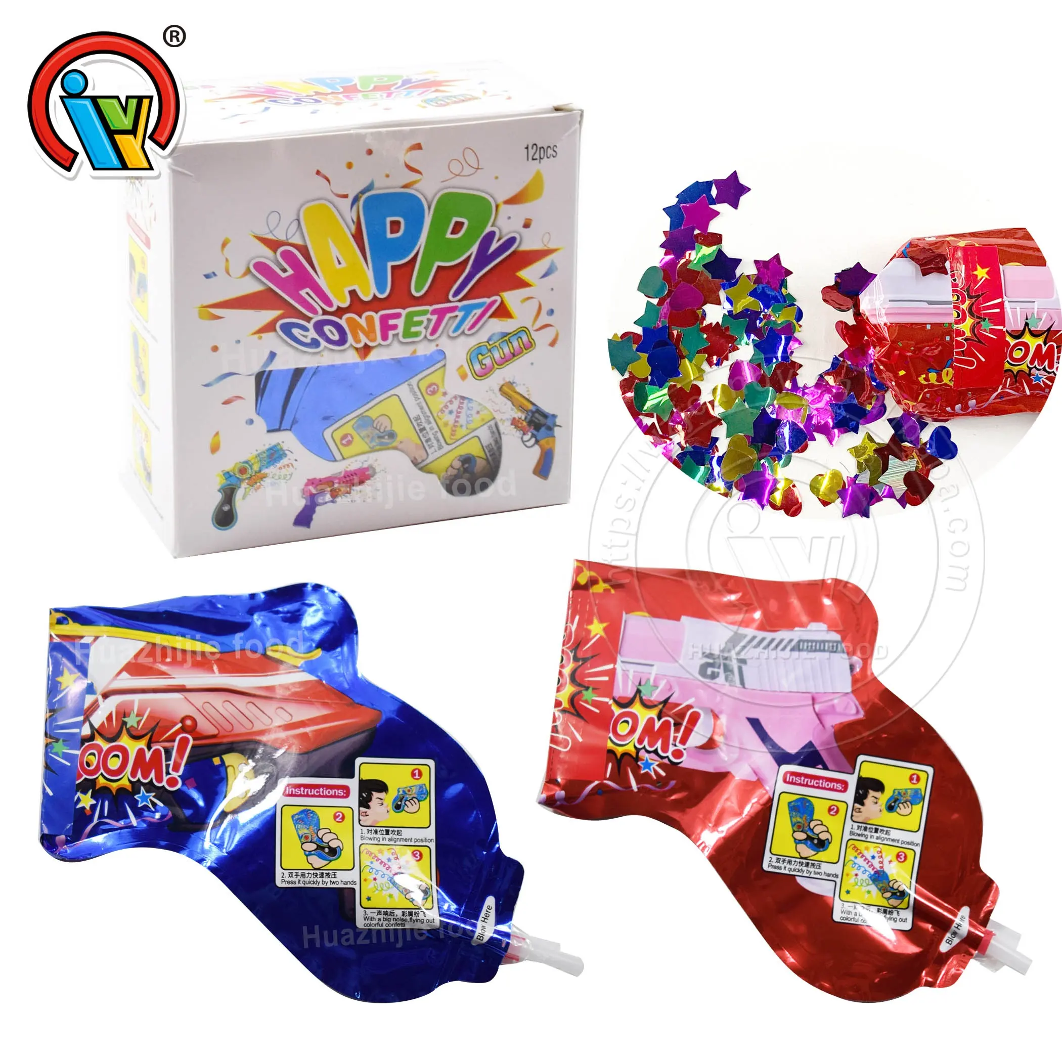 Tiktok best seller all'ingrosso festa di festa palloncini di nozze pistole foil coriandoli gonfiabili pistola palloncini fuochi d'artificio