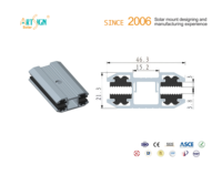 Pince intermédiaire sans cadre pour film mince avec caoutchouc EPDM pour système de montage sur rail solaire, toit plat métallique, AL6005 anodisé, OEM ODM ART SIGN