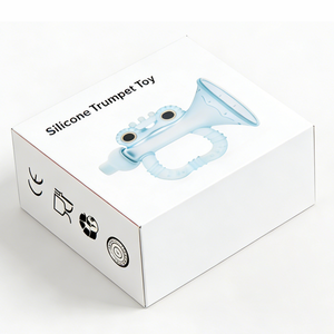 Jouet de <span class=keywords><strong>dentition</strong></span> pour bébé en silicone de qualité alimentaire Newsun, sans BPA, en forme de trompette musicale, doux, facile à saisir, jouet sensoriel unisexe - Product Image 6