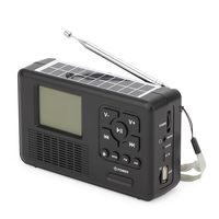 Tragbares Solar-Dynamo-Radio mit digitalem Wecker, Taschenlampe und USB-Ladefunktion