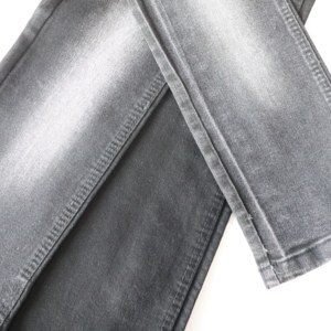 Tela Denim Elástica de Alta Calidad, Mercerizada, de Seda, 180cm, 10.7oz, Negra, 65% Algodón, para Pantalones - Product Image 4
