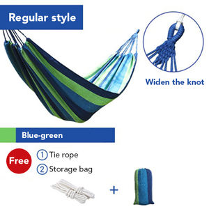 Venta caliente Mochila de viaje al aire libre Senderismo <span class=keywords><strong>Hamaca</strong></span> de lona de algodón plegable <span class=keywords><strong>Colgante</strong></span> de camping simple o doble - Product Image 6