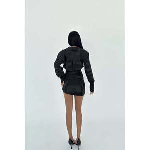 Robe mini Antoine noire, robe de cocktail élégante - Product Image 1