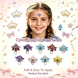Autocollants en strass adhésifs <span class=keywords><strong>pour</strong></span> le front, style floral, <span class=keywords><strong>pour</strong></span> enfants, prix de gros - Product Image 4