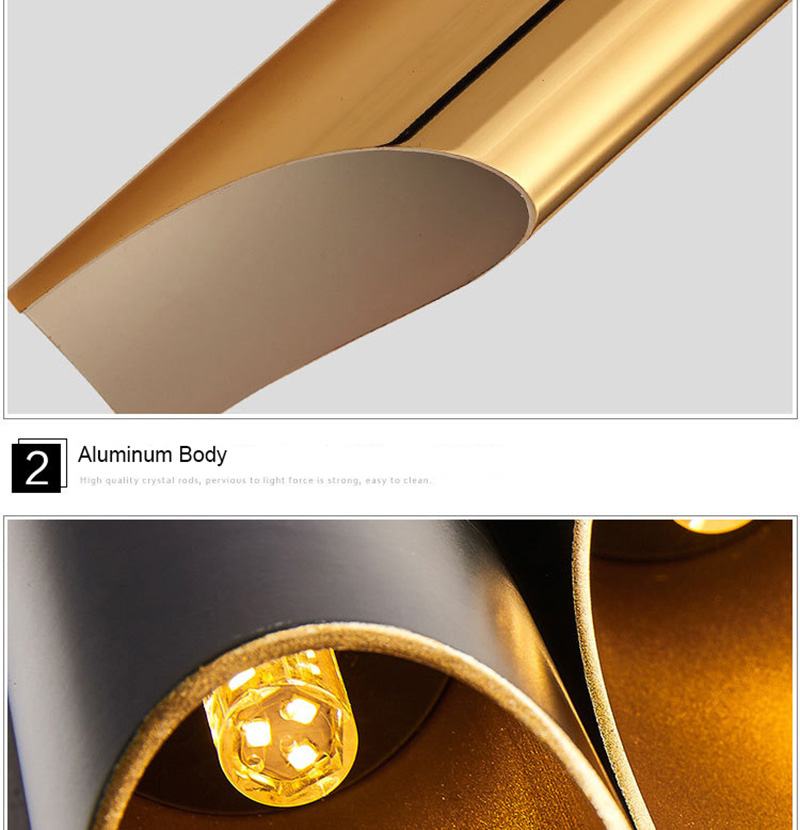 Nordic Wall Mounted Light Home Corridor Indoor up down Lighting Wall Sconce Fixture Modern led Gold Wall Lamps