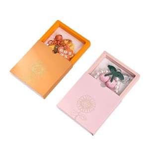 Sunflower Shape Jewelry Box With Keychain Teacher's Day Gift Packaging Storage Container Novelty Style Orange Color - Product Image 4