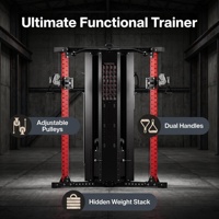 Rack de musculation multifonctionnel avec système de poulies double réglable et pile de poids intégrée pour entraînement complet du corps