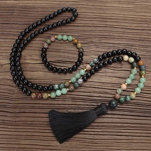 77 diseños encantos 108 cuentas piedra Natural Mala oración collar suéter collar con borla para Mujeres Hombres - Product Image 3