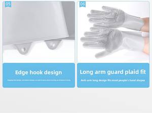 Gants de bain en silicone écologiques pour chat, anti-rayures, long, artefact de bain pour chien, complets, sans fournitures de bain - Product Image 5