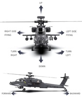 Helicóptero a Control Remoto YU XIANG YXZNRC F11S AH64D Apache con Altitud LiDAR de 2.4Ghz, Aeronave RC con GPS, Giroscopio, Cámara FPV y Motor sin Escobillas