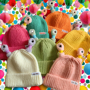 Kids Cute Knit Beanie <b>Hat</b> With Eyeball Appliques Solid Color Unisex Winter <b>Cap</b> For Children 54-56CM - Product Image 2