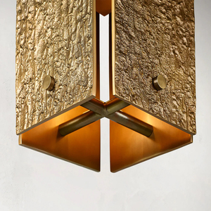 Suspension carrée <span class=keywords><strong>Vouvray</strong></span> | Suspension dorée texturée de luxe pour salle à manger, îlot de cuisine ou intérieurs commerciaux - Product Image 6