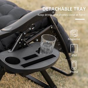 DB For Hot sale Luxury Zero Gravity <b>Chair</b> Folding Reclining <b>Lounge</b> with Padded <b>Cushion</b> & Side Tray for Indoor & Outdoor Pool Use - Product Image 6