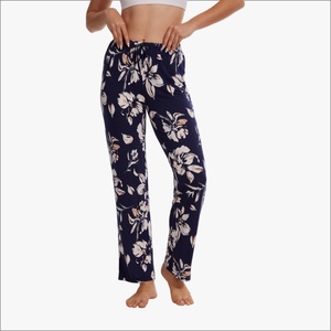 Pantalon de pyjama en bambou personnalisé écologique entièrement imprimé pour femme – Bas de pyjama longs, doux, durables et respirants pour femme - Product Image 2