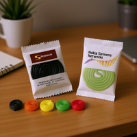 Paquete Promocional de Caramelos de Regaliz Sossan, Etiqueta Blanca AL068, Forma Libre, Hecho en Italia