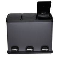 Usine 40L Compartiment Mouvement de recyclage Séparation automatique Clinique Couvercle pivotant Poubelle en bambou Poubelles