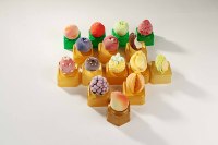 Popsicles 3D aux fruits en gros, champignon, pêche, fraise, glace virus, glace célèbre sur internet, délicieuse pêche