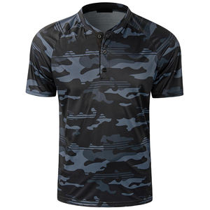 Logo personnalisé tricoté performance athlétique respirant luxe camouflage imprimé lame col polo de golf polos pour hommes - Product Image 3