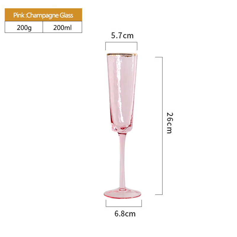 Copa de champán rosa