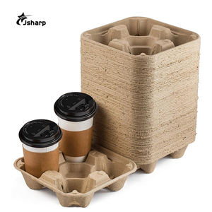 1/2/4 fincan tek kullanımlık hamuru içecek tutucuları tepsi gitmek için istiflenebilir dayanıklı bardak taşıyıcılar kahve kağıt bardak tutucular götürmek - Product Image 1